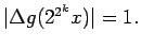 $\vert\Delta g(2^{2^k}x)\vert =1.$